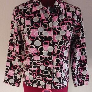 Stylish Pink and Black Jean Jacket